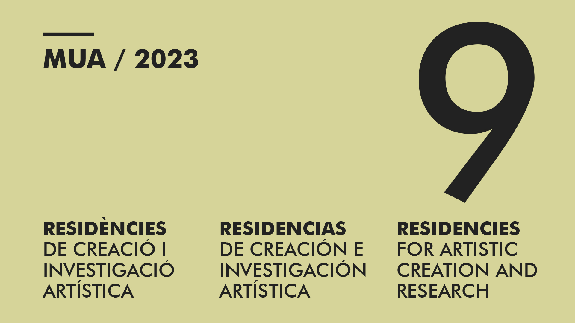 RESIDÈNCIES DE CREACIÓ I INVESTIGACIÓ ARTÍSTICA